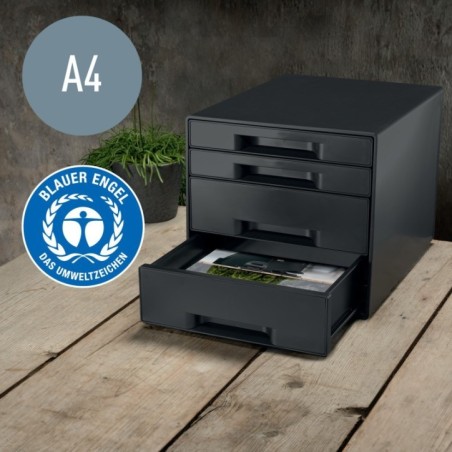 Bloco de 4 Gavetas Leitz Recycle 5372-00-95 A4+ Preto