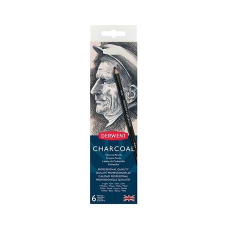 Lápis de Carvão Derwent 700838 Charcoal Cx.6