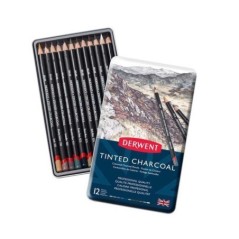 Lápis de Carvão Derwent 2301690 Tinted Charcoal Cx.12