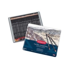 Lápis de Carvão Derwent 2301691 Tinted Charcoal Cx.24