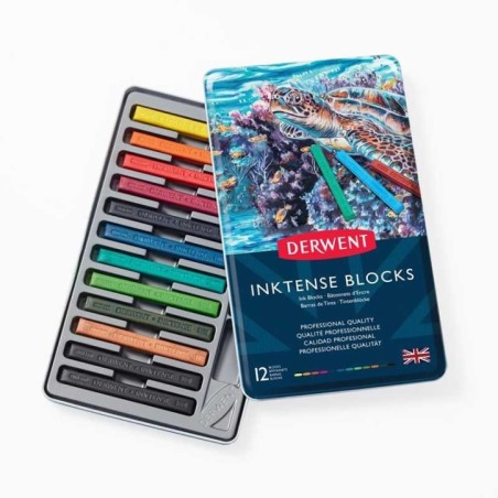 Conjunto de Barras Aguareláveis Derwent Inktense 2300442 Cx.12