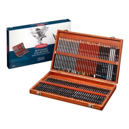 Conjunto Lápis Grafite Derwent Sketching 2301902 Cx.72 Madeira