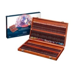 Lápis de Cor Derwent Coloursoft 701031 Cx. Madeira 72 Peças