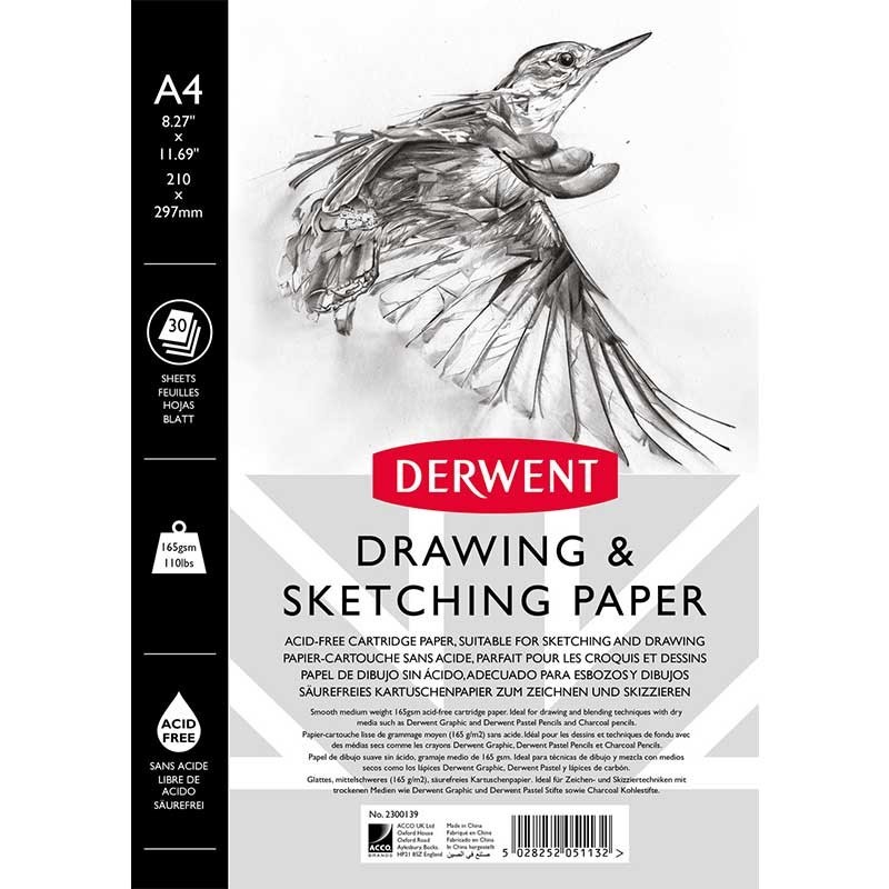 Bloco de Desenho Derwent 2300139 A4 Sketch Pad 30F 165g Bloco de Desenho Derwent 2300139 A4 Sketch Pad 30F 165g