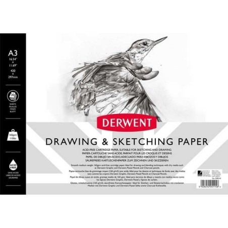 Bloco de Desenho Derwent 2300141 A3 Sketch Pad 30F 165g