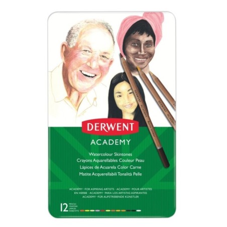 Lápis de Cor Derwent Academy Watercolour 2300386 Cx.12 Tons de Pele