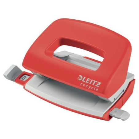 Furador Leitz Recycle NeXXt Mini 5010-00-25 10 Folhas 2 Furos Vermelho