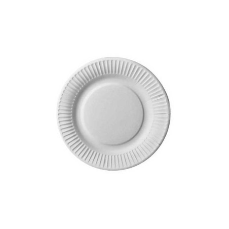 Prato Descartável Cartão Pure Branco Redondo Ø 19cm Emb.25