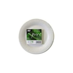 Prato Descartável Cartão Pure Branco Redondo Ø 19cm Emb.25