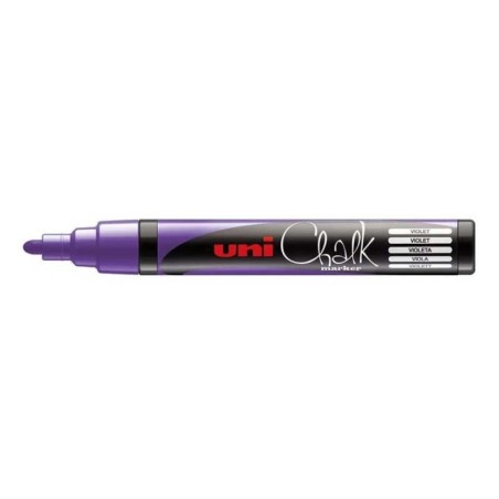 Marcador de Giz Uni Chalk Marker PWE-5M 12 Violeta