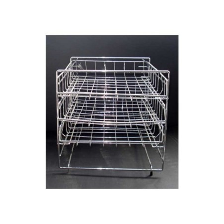 Tabuleiro de Secretária Metálico 3 Gavetas Inox Cromado