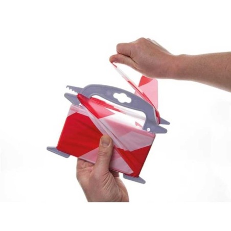 Fita de Sinalização Não Adesiva 80mmx100m Vermelho / Branco