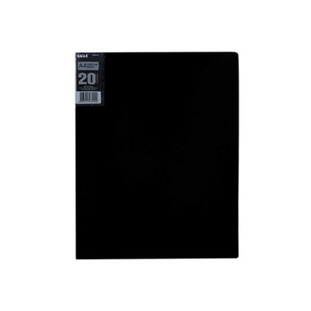 Pasta Catálogo Eagle 9002AK-PL A4 PP 20 Bolsas Preto