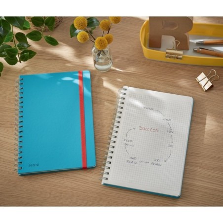 Caderno de Espiral Leitz Cosy 4484-00-61 B5 80F 100g Quadriculado Azul