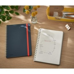 Caderno de Espiral Leitz Cosy 4484-00-89 B5 80F 100g Quadriculado Cinzento
