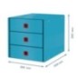 Bloco de 3 Gavetas Leitz Cosy Click & Store 5368-00-61 A4 Azul