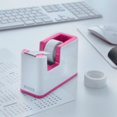 Desenrolador de Fita Adesiva Leitz WOW 5364-10-23 (33) Branco/Rosa