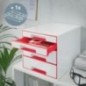 Bloco de 4 Gavetas Leitz WOW Cube 5213-20-26 A4+ Branco/Vermelho