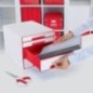 Bloco de 4 Gavetas Leitz WOW Cube 5213-20-26 A4+ Branco/Vermelho