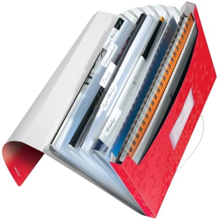 Pasta Classificadora Leitz WOW 4589-00-26 A4 6 Sep. Vermelho