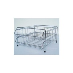 Tabuleiro de Secretária Metálico 2 Gavetas Inox Cromado