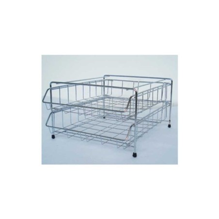 Tabuleiro de Secretária Metálico 2 Gavetas Inox Cromado