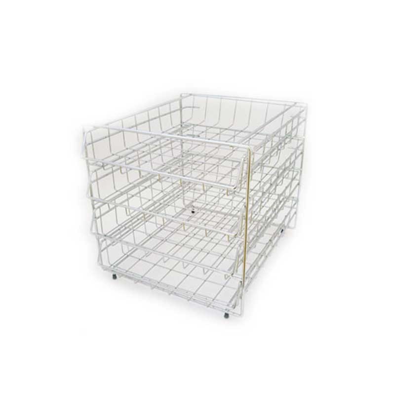 Tabuleiro de Secretária Metálico 4 Gavetas Inox Cromado