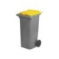 Contentor de Plástico 120 Litros 2 Rodas Tampa Amarela Contentor de Plástico 120 Litros 2 Rodas Tampa Amarela
