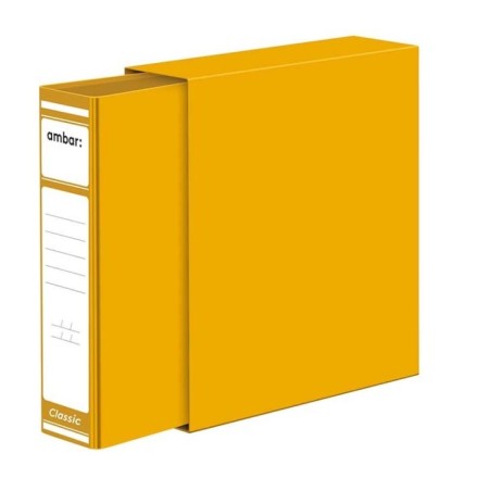 Pasta de Arquivo Ambar Classic L/80mm A4 com Caixa Amarelo
