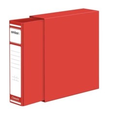 Pasta de Arquivo Ambar Classic L/80mm A4 com Caixa Vermelho