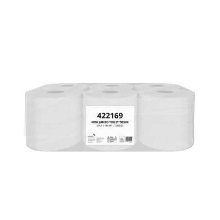 Papel Higiénico Mini Jumbo Papernet 422169 180m 2 Folhas Ø60mm Emb.12