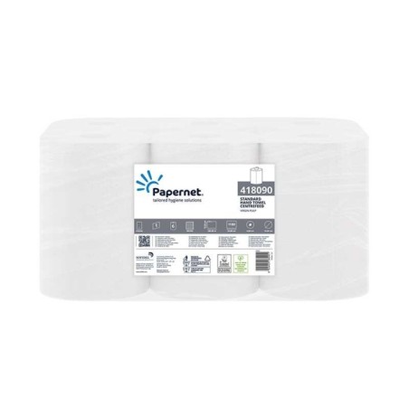 Rolo Toalhas Mão Papernet 418090 285mx19,2cm 2 Folhas Emb.6 Branco