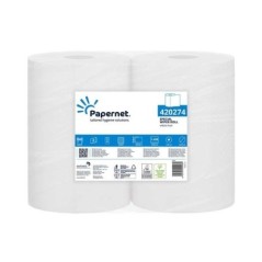 Rolo Toalhas Mão Papernet 420274 350mx22,4cm 2 Folhas Emb.2 Branco