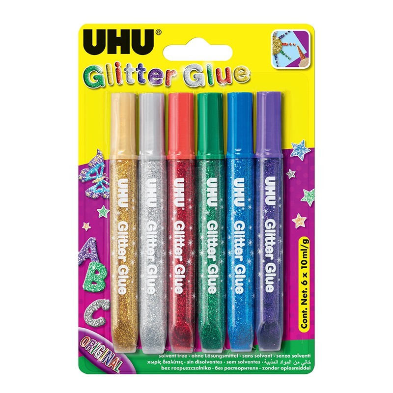 Cola UHU Young Creativ Glitter Glue Original 39040 6x10ml