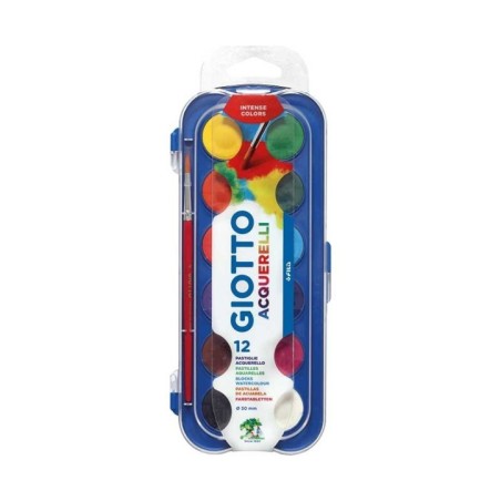 Conjunto de Aguarelas Giotto 3512-00 Cx.12 Pastilhas 30mm