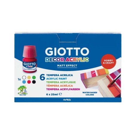 Guache Acrílico Giotto 5382-00 Decor Acrylic Paint 6x 25ml Sortido