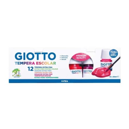 Guache Giotto Escolar 3567-00 12x 25ml + 1 Pincel