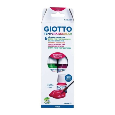 Guache Giotto Escolar 3566-00 6x 25ml + 1 Pincel