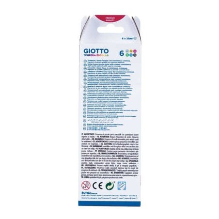 Guache Giotto Escolar 3566-00 6x 25ml + 1 Pincel