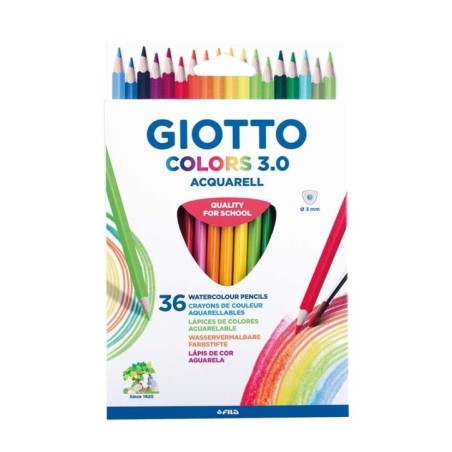 Lápis de Cor Giotto Colors 3.0 Acquarell 2773-00 Cx.36 unidades