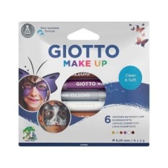 Lápis de Pintura Facial Giotto Make Up Metallic Colours 4743-00 Cx.6