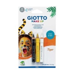 Lápis de Pintura Facial Giotto Make Up Cosmetic Tiger 4737-00 Cx.3