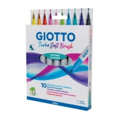 Marcador de Feltro Giotto Turbo Soft Brush 4268-00 Cx.10 Sortido