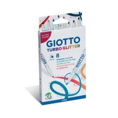 Marcador de Feltro Giotto Turbo Glitter 4258-00 Cx.8 Sortido