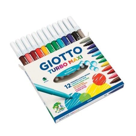 Marcador de Feltro Giotto Turbo Maxi 4540-00 Cx.12 Sortido