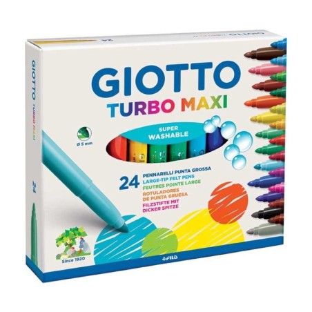 Marcador de Feltro Giotto Turbo Maxi 4550-00 Cx.24 Sortido