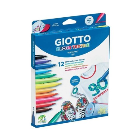 Marcador de Feltro Giotto Decor Textile 4949-0000 Cx.12 Sortido