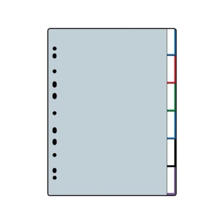 Separador de Plástico Roma 247 A4 PP 130µm 6 Pestanas