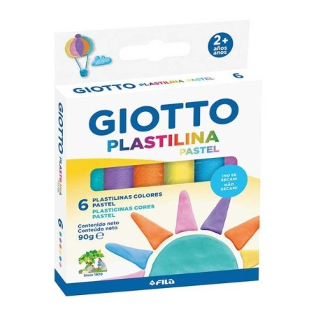 Plasticina Giotto Vegetal Pastel Colours 5006-00 6x 15g Sortido