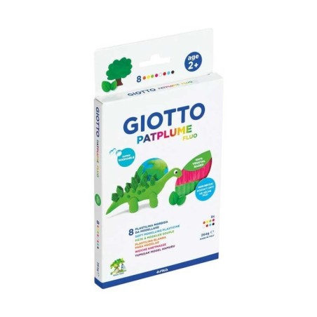 Plasticina Giotto Patplume Fluor Colours 5132-00 8x 33g Sortido